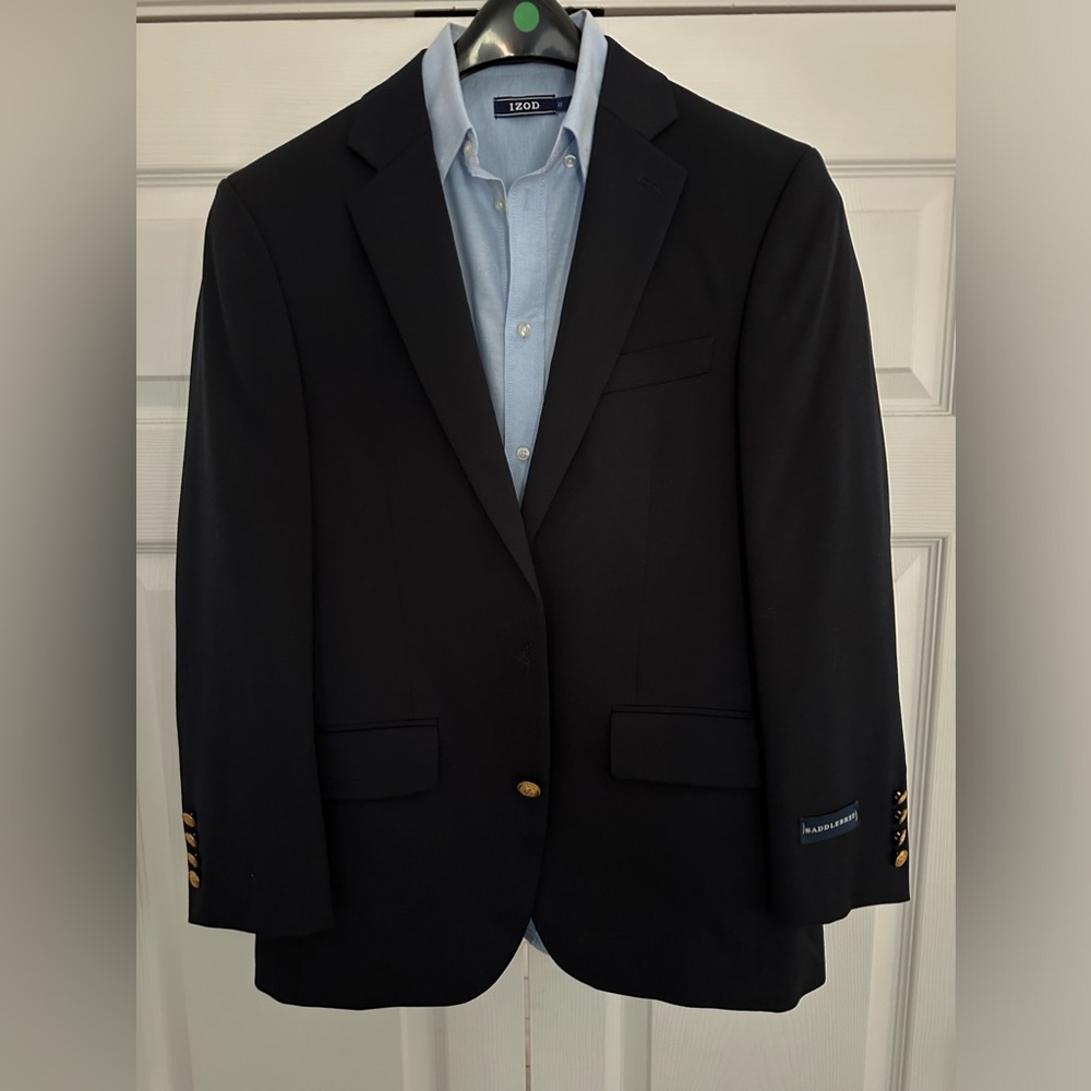 Mens Single-breasted Navy Blazer Size 38S - Picture 7 of 7